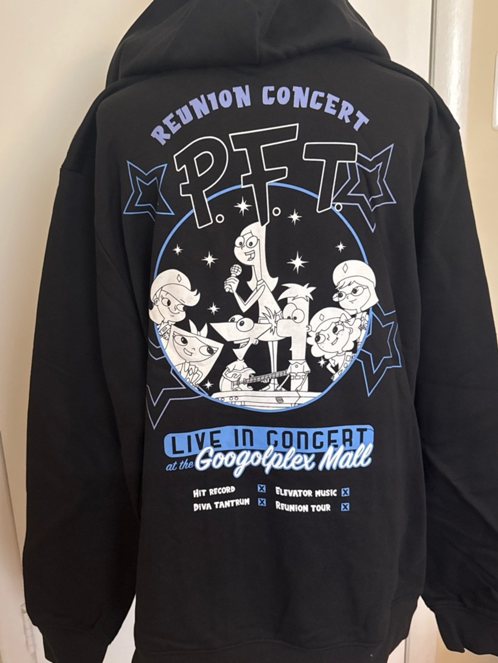 NWT Disney BoxLunch Phineas & Ferb Reunion Concert Zip Hoodie XL